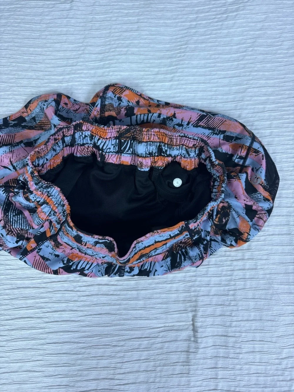 lululemon athletica Striped Athletic Shorts in Pink, Orange & Black